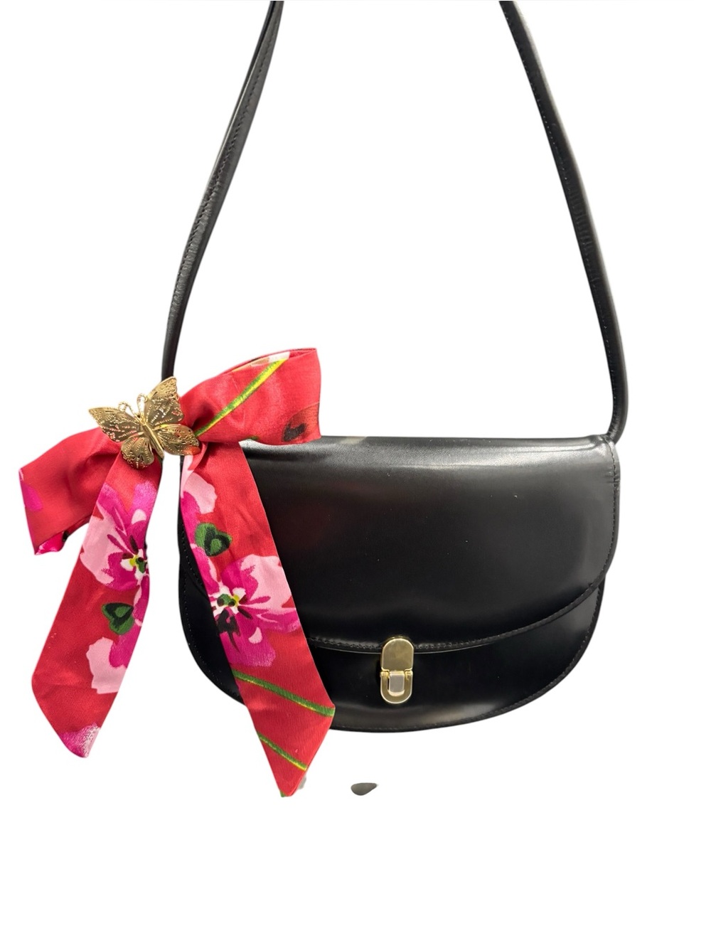 Gary’s Elegante Kip-Calf Black Leather Shoulder Bag 1980's Vintage